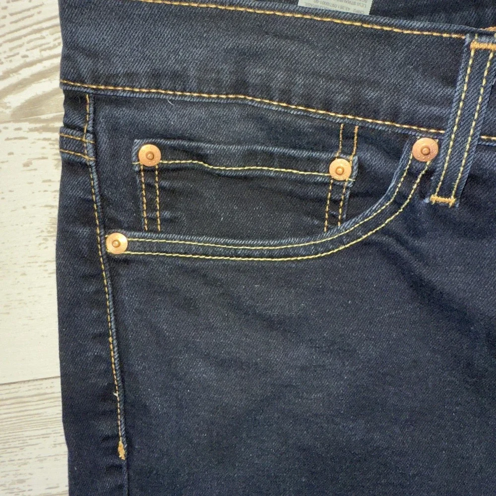 Levis 511 Jeans Mens 36x30 Blue Denim Slim Taper Fit Distressed Dark Wash